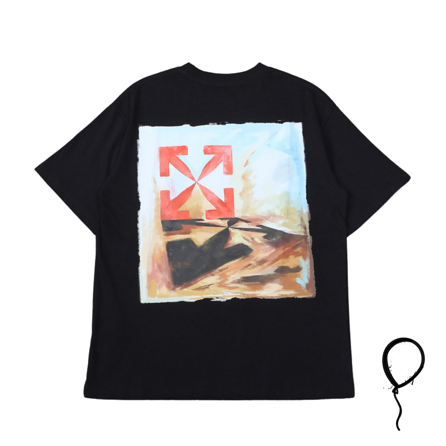 Camiseta Off-White Arrows On Canvas - Preta