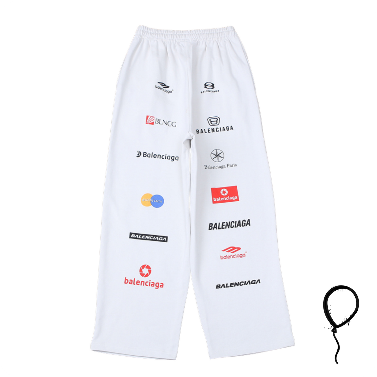 Calça Balenciaga Logos - White