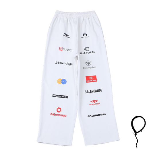 Calça Balenciaga Logos - White