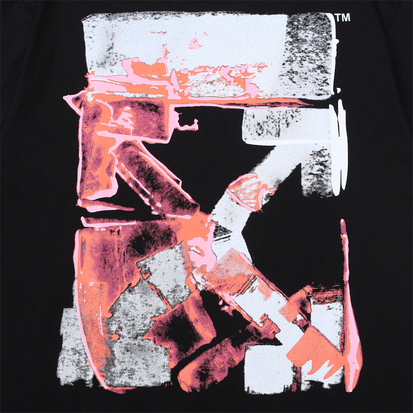 Camiseta Off-White Pink Neon Arrow - Preta