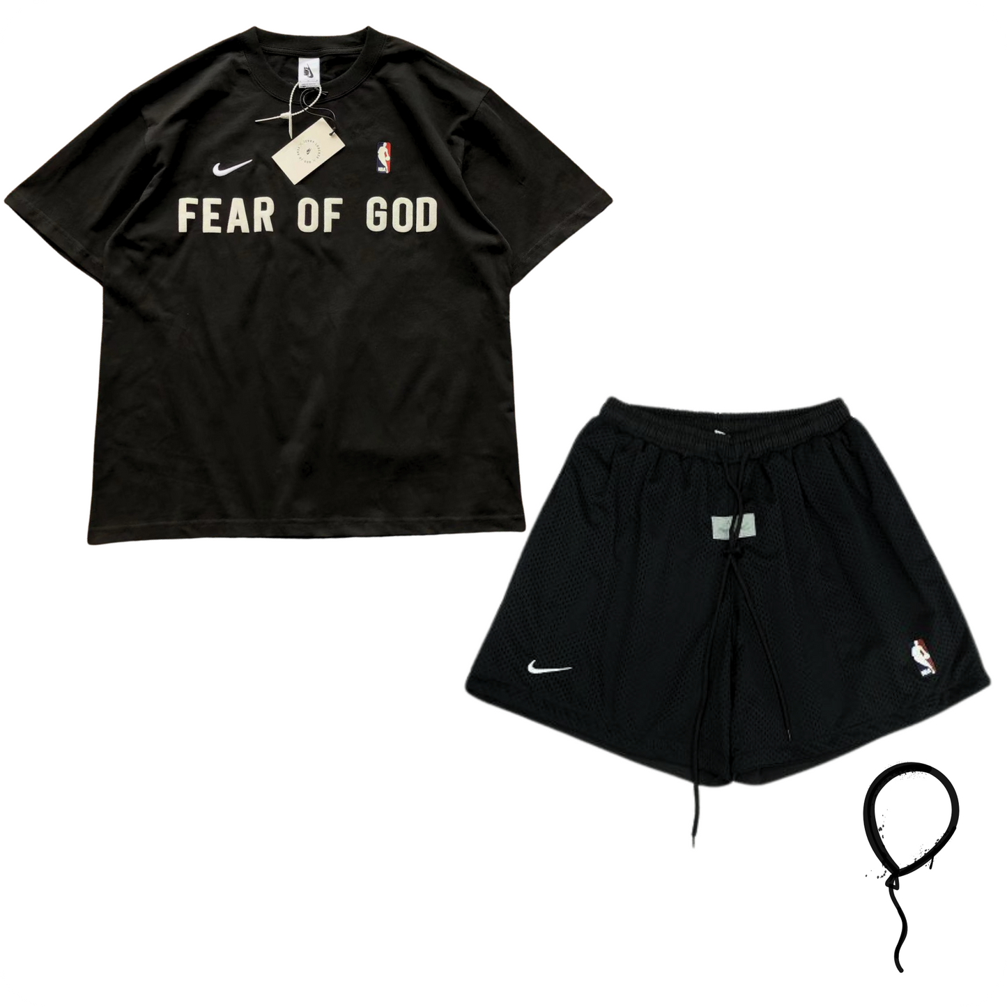 Conjunto Fear of God x Nike Warm Up Sail Preto