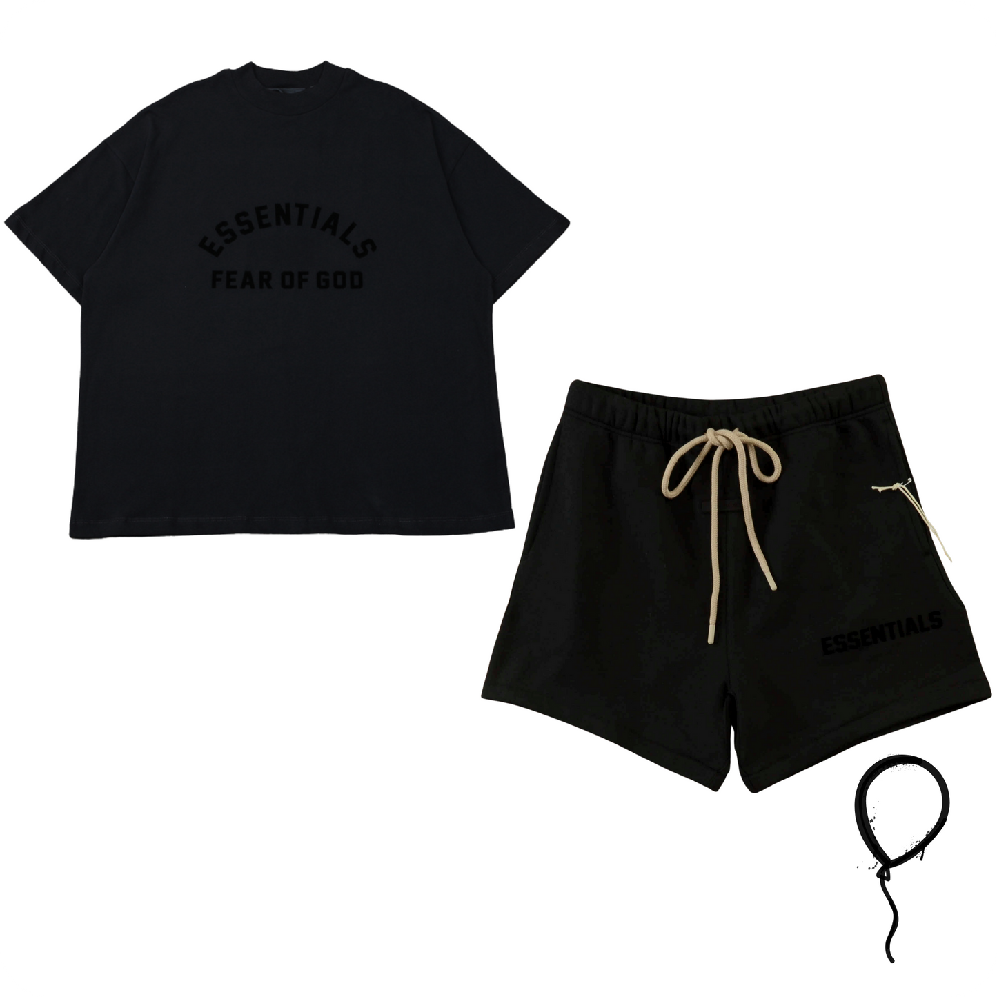 Conjunto Fear of God Essentials Preto