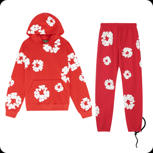 Conjunto Denim Tears The Cotton Wreath Red