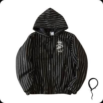 Stussy x Nike Jaqueta Striped Wool Black